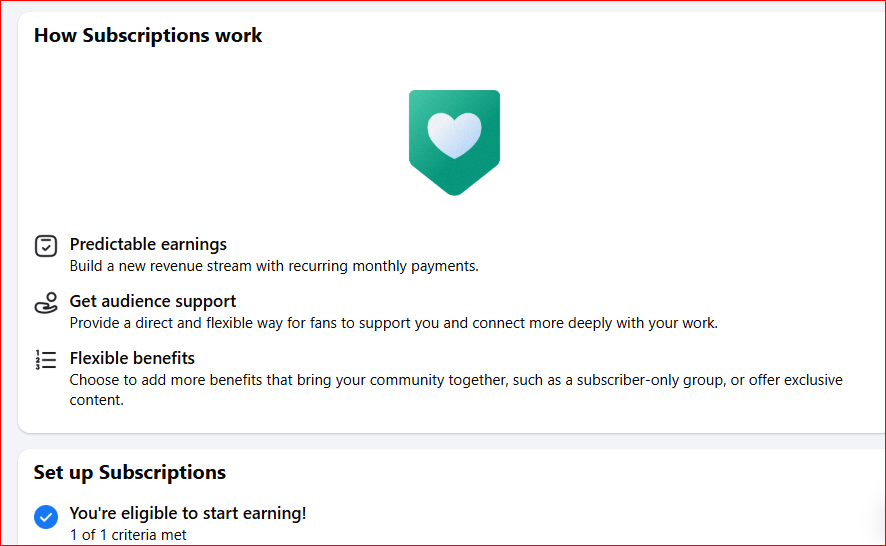 Meta Subscription monetization